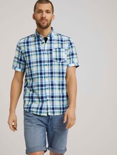 kariertes Kurzarmhemd - Männer - yellow blue structure check kariertes Kurzarmhemd - Männer - yellow blue structure check - 5 - TOM TAILOR