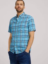 kariertes Kurzarmhemd - Männer - turquoise yellow struct check kariertes Kurzarmhemd - Männer - turquoise yellow struct check - 5 - TOM TAILOR