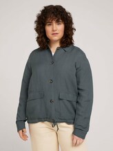 Blazer Hemdjacke mit Leinen - Frauen - washed jasper green Blazer Hemdjacke mit Leinen - Frauen - washed jasper green - 1 - My True Me
