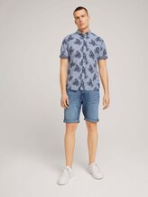 gemustertes Hemd - Männer - white navy leaf stripe design gemustertes Hemd - Männer - white navy leaf stripe design - 3 - TOM TAILOR