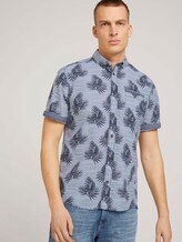gemustertes Hemd - Männer - white navy leaf stripe design gemustertes Hemd - Männer - white navy leaf stripe design - 5 - TOM TAILOR