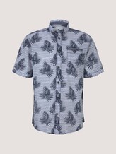 gemustertes Hemd - Männer - white navy leaf stripe design gemustertes Hemd - Männer - white navy leaf stripe design - 7 - TOM TAILOR