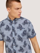 gemustertes Hemd - Männer - white navy leaf stripe design gemustertes Hemd - Männer - white navy leaf stripe design - 9 - TOM TAILOR