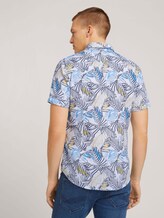 gemustertes Hemd aus Bio-Baumwolle - Männer - white colorful big leaf design gemustertes Hemd aus Bio-Baumwolle - Männer - white colorful big leaf design - 2 - TOM TAILOR