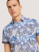gemustertes Hemd aus Bio-Baumwolle - Männer - white colorful big leaf design gemustertes Hemd aus Bio-Baumwolle - Männer - white colorful big leaf design - 9 - TOM TAILOR