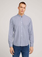 Gestreiftes Stehkragen Hemd - Männer - white base navy stripe Gestreiftes Stehkragen Hemd - Männer - white base navy stripe - 1 - TOM TAILOR