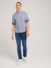 Gestreiftes Stehkragen Hemd - Männer - white base navy stripe Gestreiftes Stehkragen Hemd - Männer - white base navy stripe - 3 - TOM TAILOR