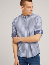 Gestreiftes Stehkragen Hemd - Männer - white base navy stripe Gestreiftes Stehkragen Hemd - Männer - white base navy stripe - 5 - TOM TAILOR