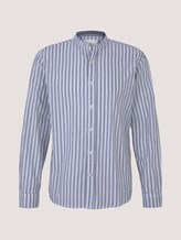 Gestreiftes Stehkragen Hemd - Männer - white base navy stripe Gestreiftes Stehkragen Hemd - Männer - white base navy stripe - 7 - TOM TAILOR