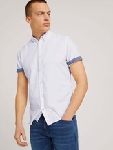 Strukturiertes Kurzarmhemd mit Bio-Baumwolle - Männer - White Strukturiertes Kurzarmhemd mit Bio-Baumwolle - Männer - White - 5 - TOM TAILOR