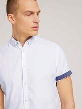 Strukturiertes Kurzarmhemd mit Bio-Baumwolle - Männer - White Strukturiertes Kurzarmhemd mit Bio-Baumwolle - Männer - White - 9 - TOM TAILOR