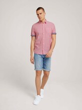 gestreept overhemd met korte mouwen - Mannen - red white big stripe gestreept overhemd met korte mouwen - Mannen - red white big stripe - 3 - TOM TAILOR