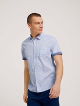 gestreept overhemd met korte mouwen - Mannen - light blue white structure gestreept overhemd met korte mouwen - Mannen - light blue white structure - 5 - TOM TAILOR