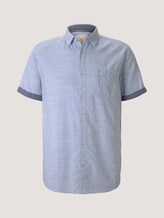gestreept overhemd met korte mouwen - Mannen - light blue white structure gestreept overhemd met korte mouwen - Mannen - light blue white structure - 7 - TOM TAILOR