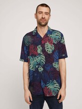 gemustertes Hemd - Männer - dark blue paint leaf design gemustertes Hemd - Männer - dark blue paint leaf design - 1 - TOM TAILOR
