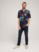 gemustertes Hemd - Männer - dark blue paint leaf design gemustertes Hemd - Männer - dark blue paint leaf design - 3 - TOM TAILOR