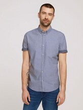 strukturiertes Kurzarmhemd - Männer - navy chambray with dobby strukturiertes Kurzarmhemd - Männer - navy chambray with dobby - 1 - TOM TAILOR