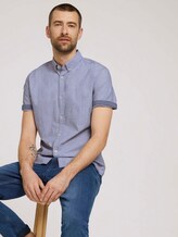 strukturiertes Kurzarmhemd - Männer - navy chambray with dobby strukturiertes Kurzarmhemd - Männer - navy chambray with dobby - 5 - TOM TAILOR