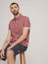 Kurzarmhemd - Männer - red white two face twill Kurzarmhemd - Männer - red white two face twill - 5 - TOM TAILOR
