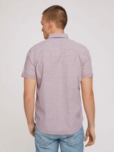 Geruit shirt met korte mouwen - Mannen - red off white check with print Geruit shirt met korte mouwen - Mannen - red off white check with print - 2 - TOM TAILOR