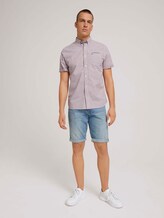 Geruit shirt met korte mouwen - Mannen - red off white check with print Geruit shirt met korte mouwen - Mannen - red off white check with print - 3 - TOM TAILOR