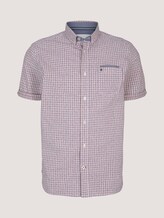 Geruit shirt met korte mouwen - Mannen - red off white check with print Geruit shirt met korte mouwen - Mannen - red off white check with print - 7 - TOM TAILOR