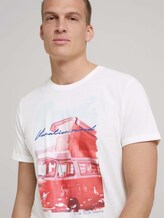 Print T-Shirt mit Bio-Baumwolle - Männer - Off White Print T-Shirt mit Bio-Baumwolle - Männer - Off White - 9 - TOM TAILOR