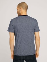 Gemustertes T-Shirt mit Print - Männer - navy base yarn dye stripe Gemustertes T-Shirt mit Print - Männer - navy base yarn dye stripe - 2 - TOM TAILOR