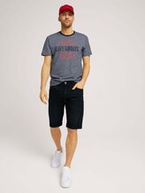 Gemustertes T-Shirt mit Print - Männer - navy base yarn dye stripe Gemustertes T-Shirt mit Print - Männer - navy base yarn dye stripe - 3 - TOM TAILOR