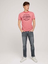 Gestreiftes T-Shirt mit Print - Männer - powerful red yarn dye stripe Gestreiftes T-Shirt mit Print - Männer - powerful red yarn dye stripe - 3 - TOM TAILOR