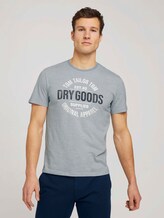 Gestreiftes T-Shirt mit Print - Männer - lightblue white stripe Gestreiftes T-Shirt mit Print - Männer - lightblue white stripe - 1 - TOM TAILOR