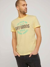 Gestreiftes T-Shirt mit Print - Männer - yellow fine stripe Gestreiftes T-Shirt mit Print - Männer - yellow fine stripe - 5 - TOM TAILOR