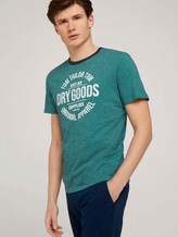 Gestreiftes T-Shirt mit Print - Männer - dark blue aqua fine stripe Gestreiftes T-Shirt mit Print - Männer - dark blue aqua fine stripe - 5 - TOM TAILOR