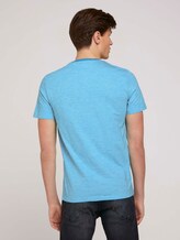 Gestreiftes T-Shirt mit Print - Männer - teal fine stripe Gestreiftes T-Shirt mit Print - Männer - teal fine stripe - 2 - TOM TAILOR