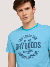 Gestreiftes T-Shirt mit Print - Männer - teal fine stripe Gestreiftes T-Shirt mit Print - Männer - teal fine stripe - 9 - TOM TAILOR