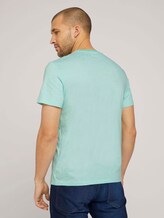 Gestreiftes T-Shirt mit Print - Männer - lucite green fine stripe Gestreiftes T-Shirt mit Print - Männer - lucite green fine stripe - 2 - TOM TAILOR