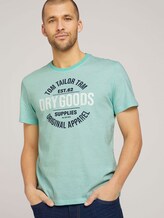 Gestreiftes T-Shirt mit Print - Männer - lucite green fine stripe Gestreiftes T-Shirt mit Print - Männer - lucite green fine stripe - 5 - TOM TAILOR