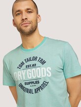 Gestreiftes T-Shirt mit Print - Männer - lucite green fine stripe Gestreiftes T-Shirt mit Print - Männer - lucite green fine stripe - 9 - TOM TAILOR
