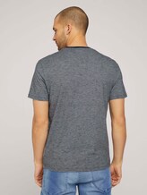 Gestreiftes T-Shirt mit Print - Männer - dark blue fine stripe Gestreiftes T-Shirt mit Print - Männer - dark blue fine stripe - 2 - TOM TAILOR