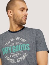 Gestreiftes T-Shirt mit Print - Männer - dark blue fine stripe Gestreiftes T-Shirt mit Print - Männer - dark blue fine stripe - 9 - TOM TAILOR