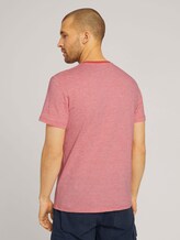 Gemustertes T-Shirt mit Print - Männer - plain red yarn dye stripe Gemustertes T-Shirt mit Print - Männer - plain red yarn dye stripe - 2 - TOM TAILOR