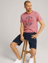 Gemustertes T-Shirt mit Print - Männer - plain red yarn dye stripe Gemustertes T-Shirt mit Print - Männer - plain red yarn dye stripe - 5 - TOM TAILOR