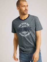 Gemustertes T-Shirt mit Print - Männer - blue mint yarn dye stripe Gemustertes T-Shirt mit Print - Männer - blue mint yarn dye stripe - 5 - TOM TAILOR