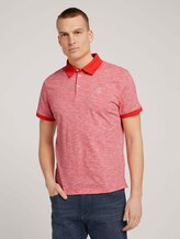 Poloshirt mit Melange-Optik - Männer - plain red white stripe Poloshirt mit Melange-Optik - Männer - plain red white stripe - 1 - TOM TAILOR