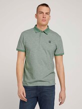 Poloshirt mit Melange-Optik - Männer - pistachio white stripe Poloshirt mit Melange-Optik - Männer - pistachio white stripe - 1 - TOM TAILOR
