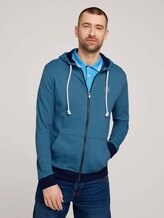 Sweatjacke mit Kapuze - Männer - aquarius blue yd stripe Sweatjacke mit Kapuze - Männer - aquarius blue yd stripe - 1 - TOM TAILOR