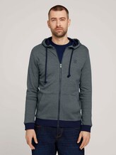 Sweatjacke mit Kapuze - Männer - blue mint yarn dye stripe Sweatjacke mit Kapuze - Männer - blue mint yarn dye stripe - 1 - TOM TAILOR