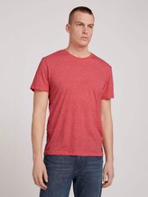 T-Shirt in Melange-Optik - Männer - plain red grindle melange T-Shirt in Melange-Optik - Männer - plain red grindle melange - 1 - TOM TAILOR