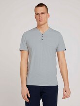 Henley T-Shirt in Melange Optik - Männer - white melange Henley T-Shirt in Melange Optik - Männer - white melange - 1 - TOM TAILOR