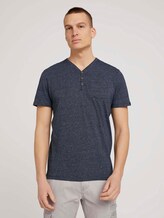 Henley T-Shirt in Melange Optik - Männer - sailor blue grindle melange Henley T-Shirt in Melange Optik - Männer - sailor blue grindle melange - 1 - TOM TAILOR